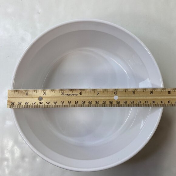 Corning Ware French White 2.5 L Round Casserole Dish Glass Lid Vintage - Picture 9 of 11